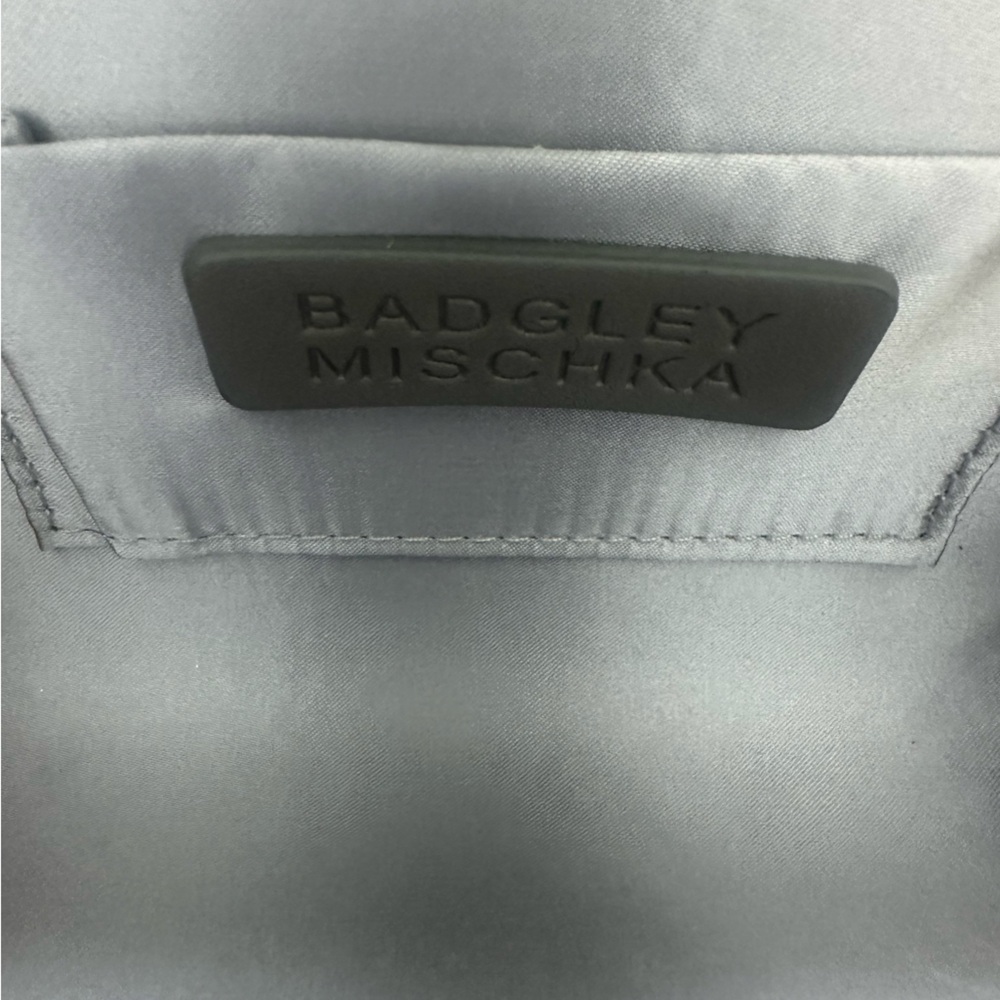 Badgley Mischka Silver Satin Clutch - Picture 4 of 7